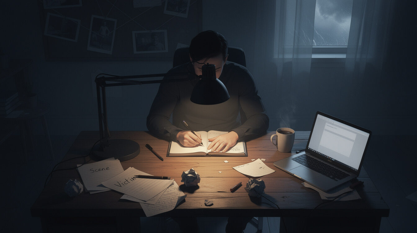 suspenseful book writing